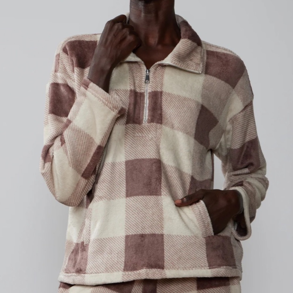 NY&C Sherpa Pullover Plaid Jacket